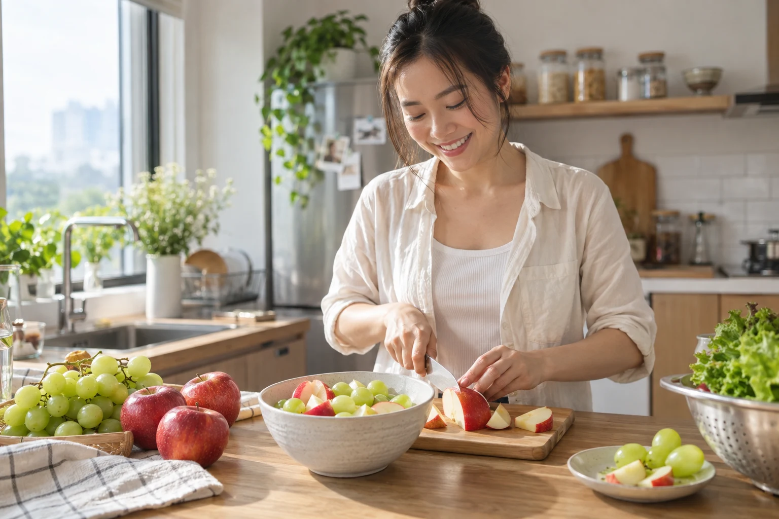 Duy tr&igrave; th&oacute;i quen chuẩn bị b&aacute;t tr&aacute;i c&acirc;y tươi mỗi ng&agrave;y cho l&agrave;n da s&aacute;ng khỏe